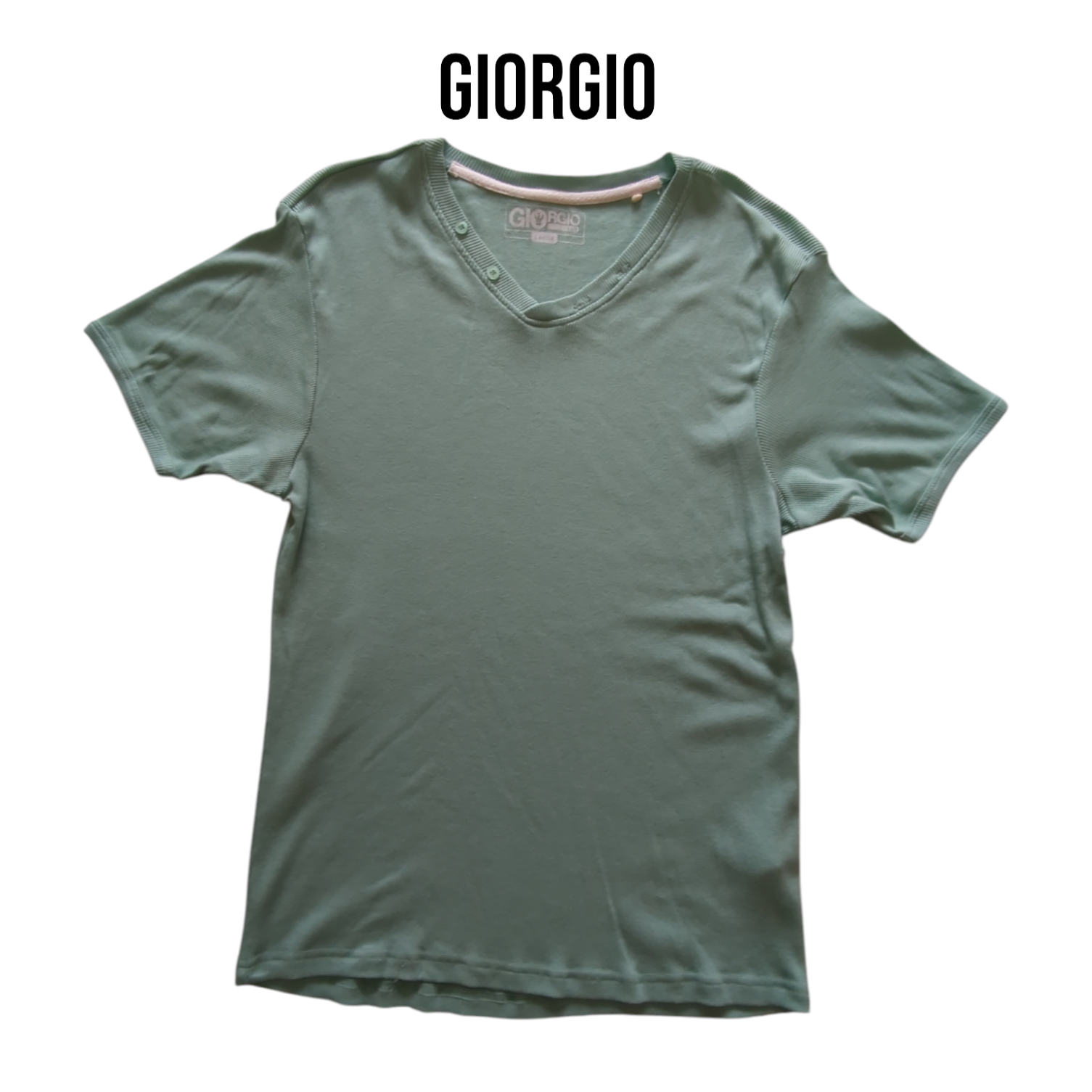Giorgio Men's Green Basic Ribbed T-Shirt Large
