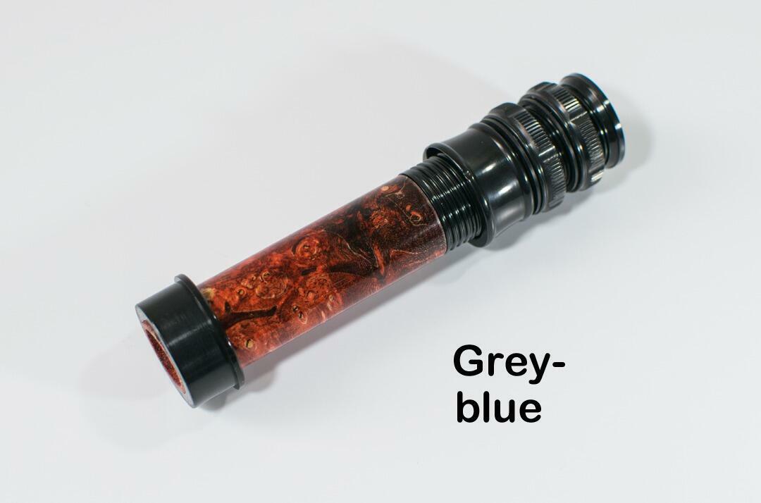 black and blue fly reel seat Rod Package - (Stealth) Patriot Fly Natural finish carbon appearance REEL SEATS – Blue Halo