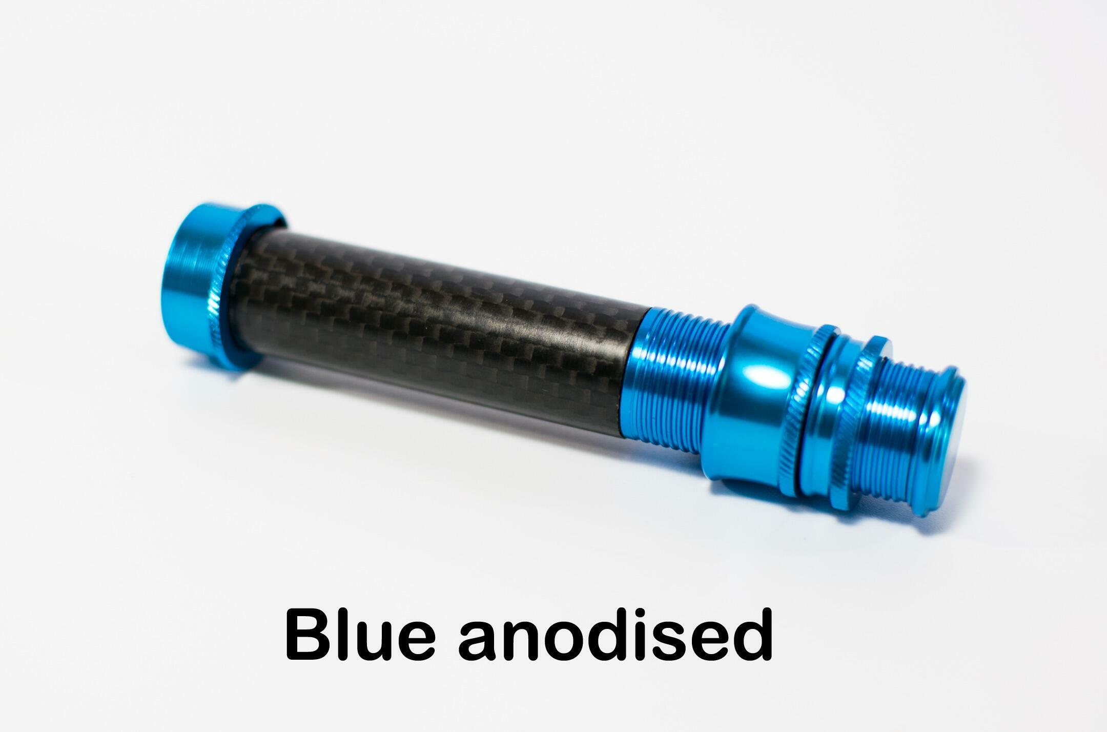The Classic reel seat, blue anodised