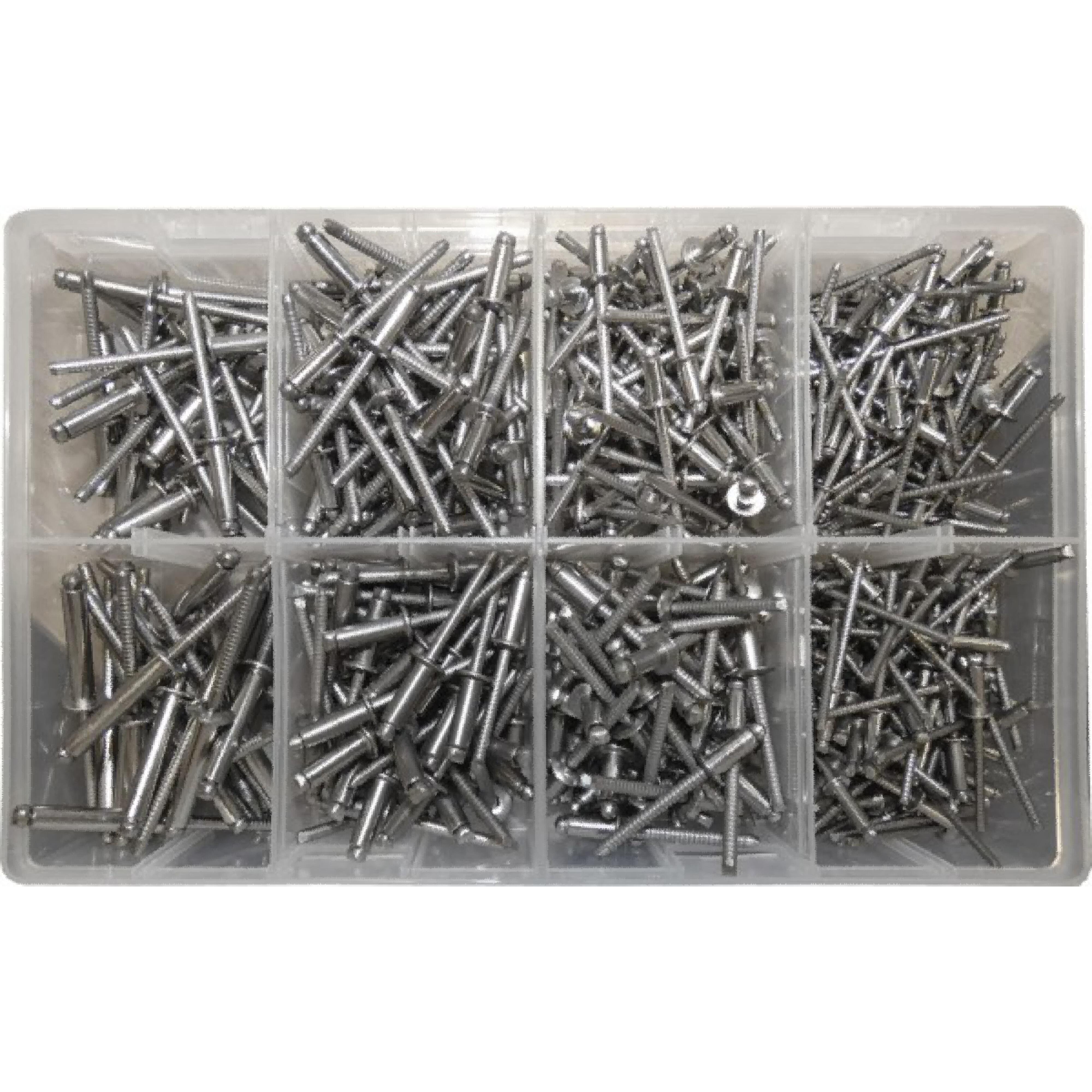 500-Piece Assorted Stainless Steel Rivet Set – Multi-Size