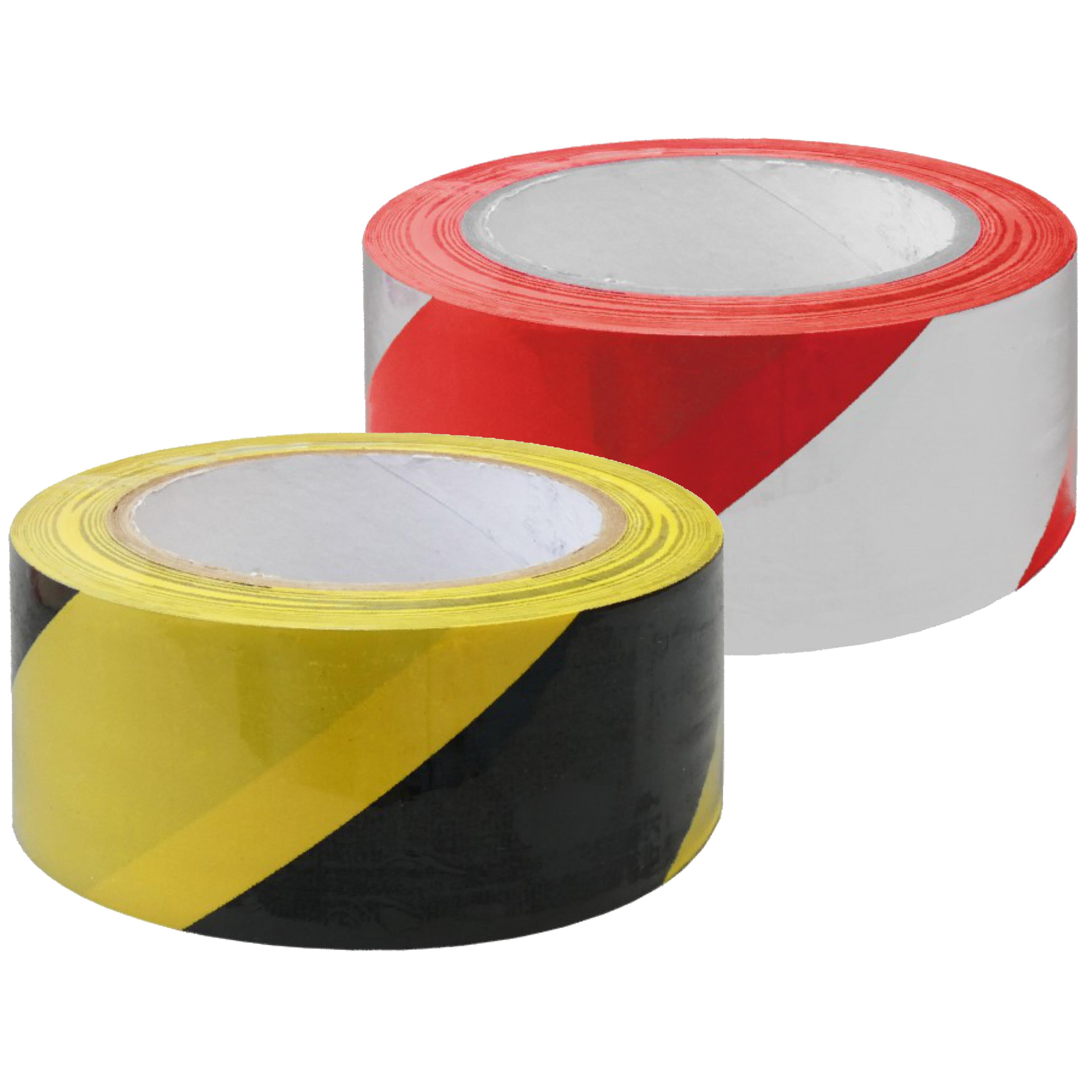 Adhesive Hazard Warning Tape – Red/White & Yellow/Black