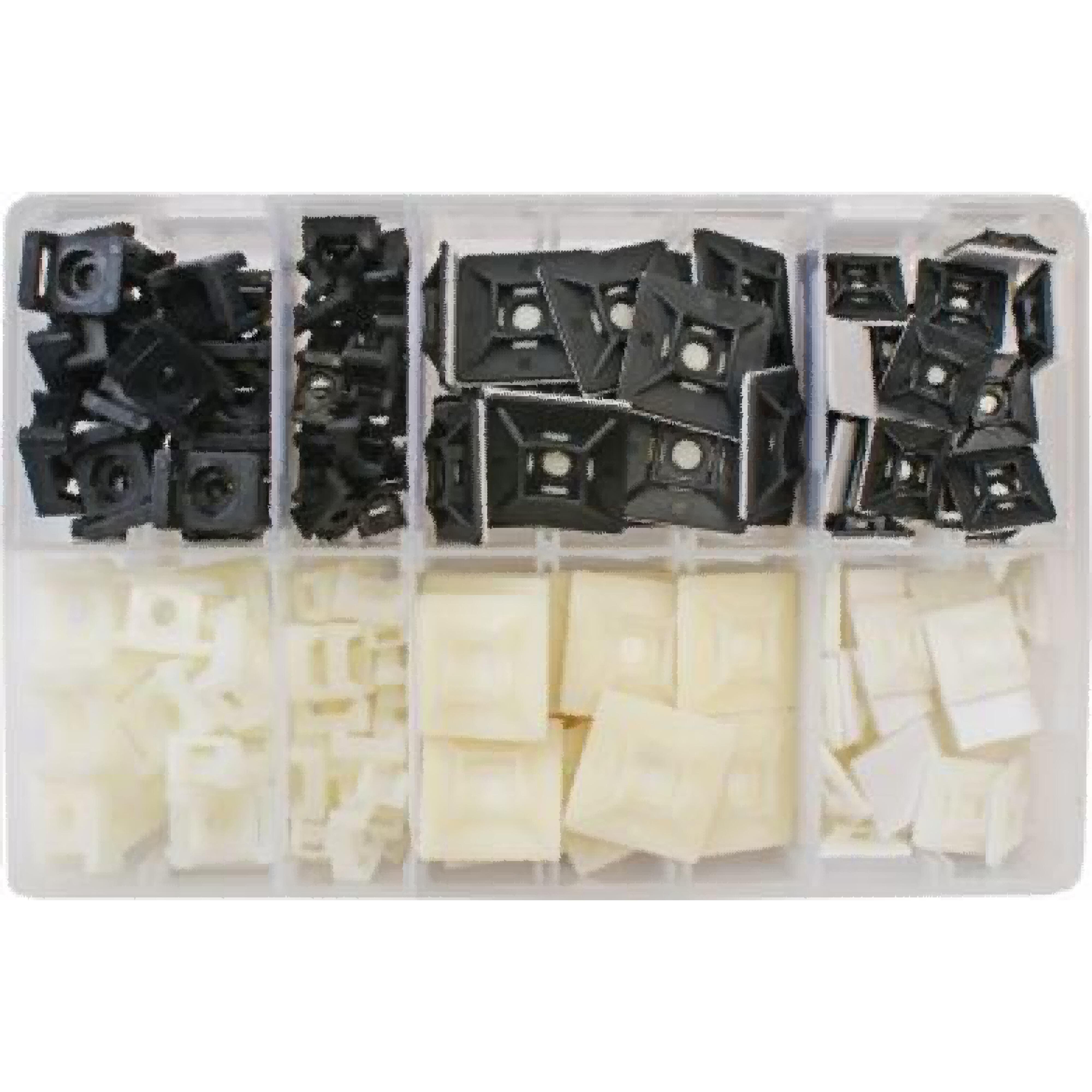 Assorted Adhesive Cable Tie Mounts – 180-Pack Organizer