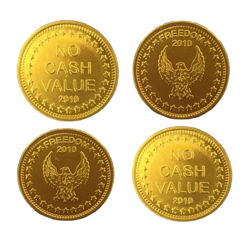 L1 Eagle Freedom brass tokens embossed for sunbed meters/token machines