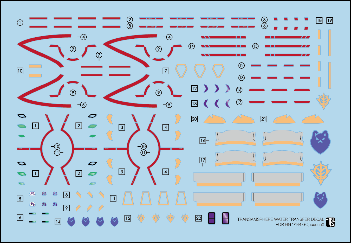 [Transamsphere TH024] Water Decal for HG 1/144 GQuuuuuuX