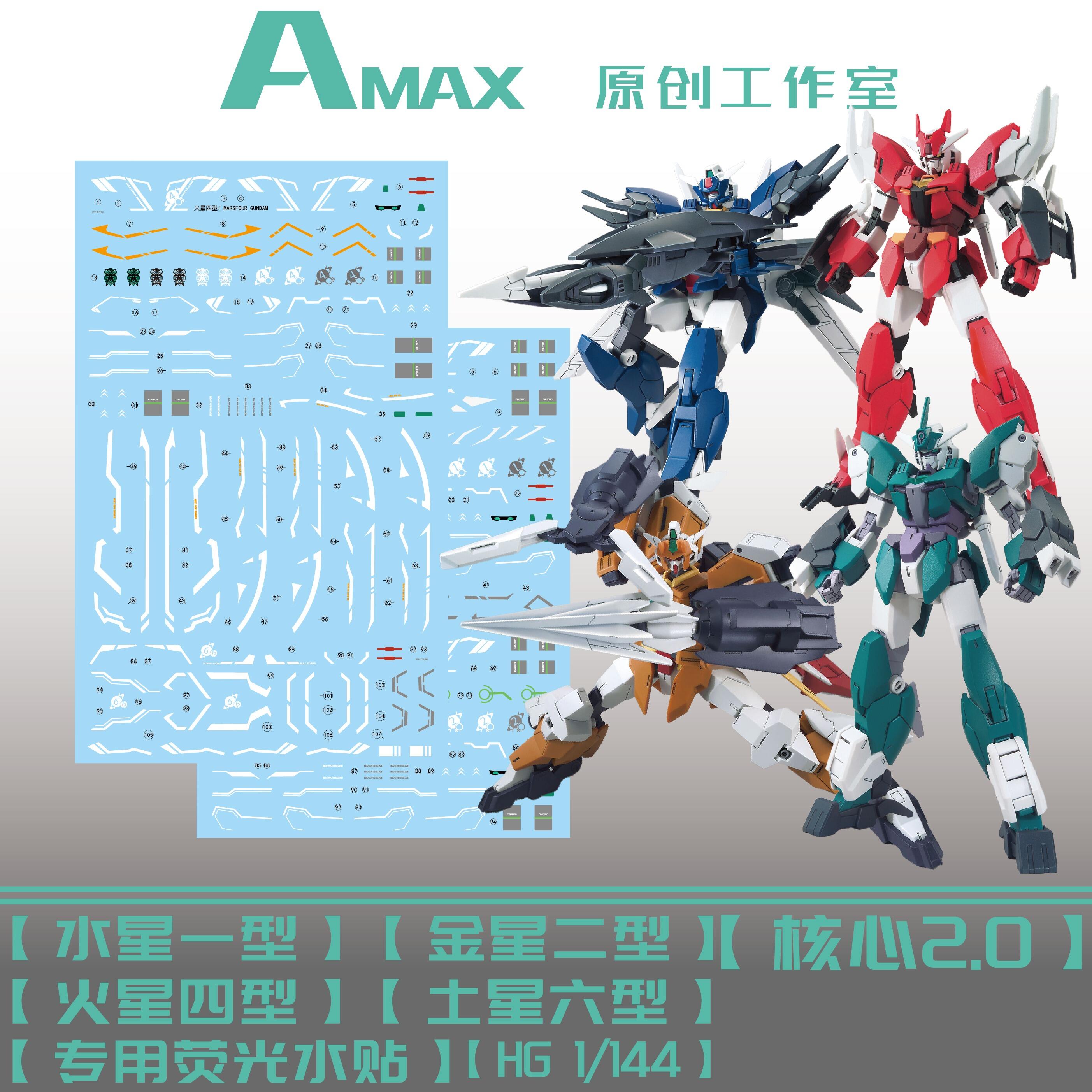 Amax HG-02] Water Decal for HG 1/144 Core Gundam II + Mercuone