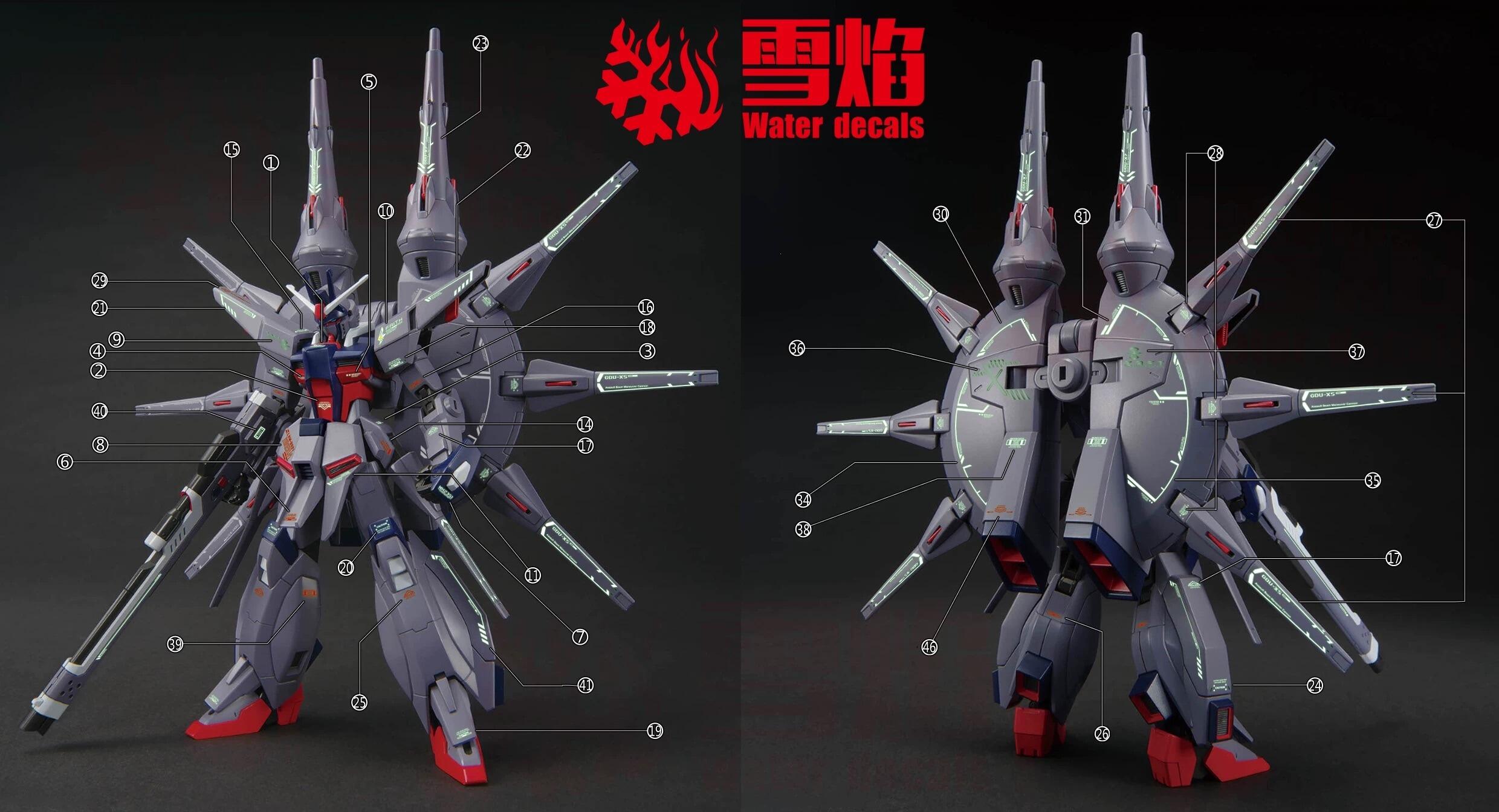 Flaming Snow HG-116] Water Decal for HG 1/144 Legend Gundam