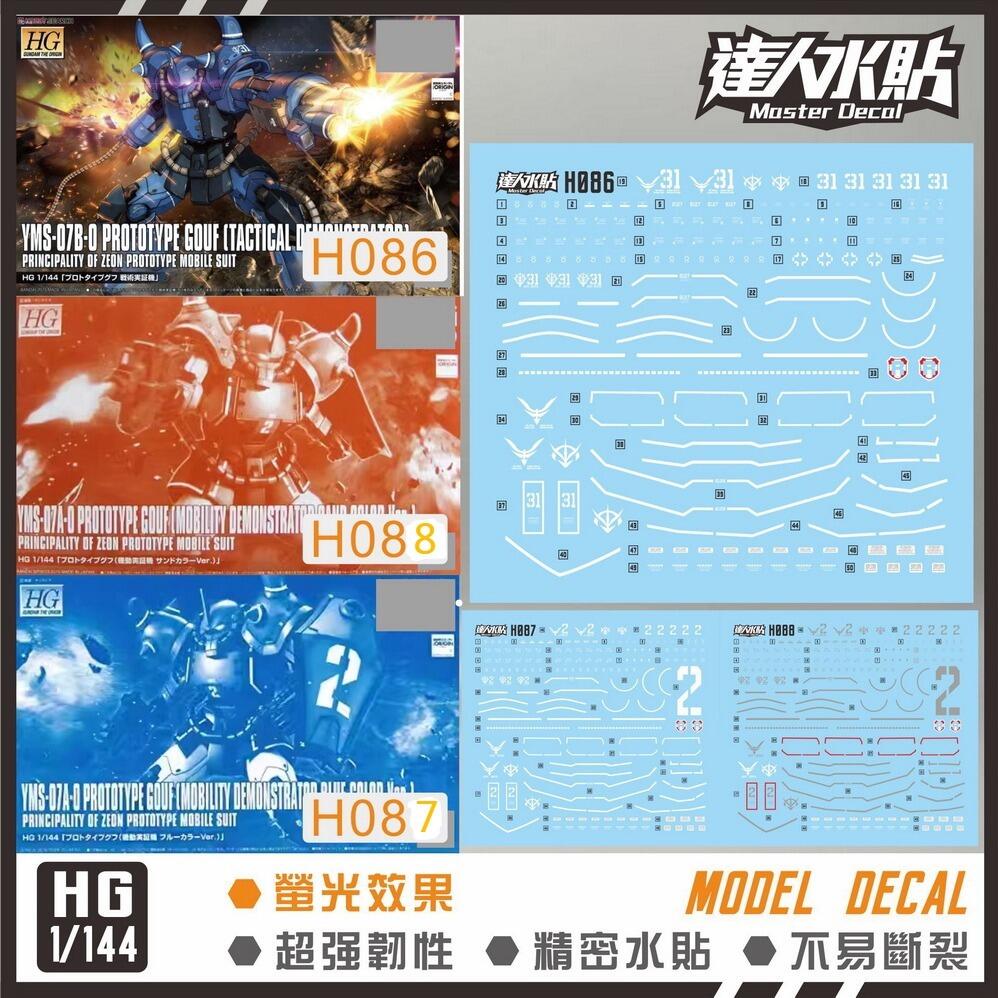 [Master H086] Water Decal for HG 1/144 Prototype Gouf (Tactical ...