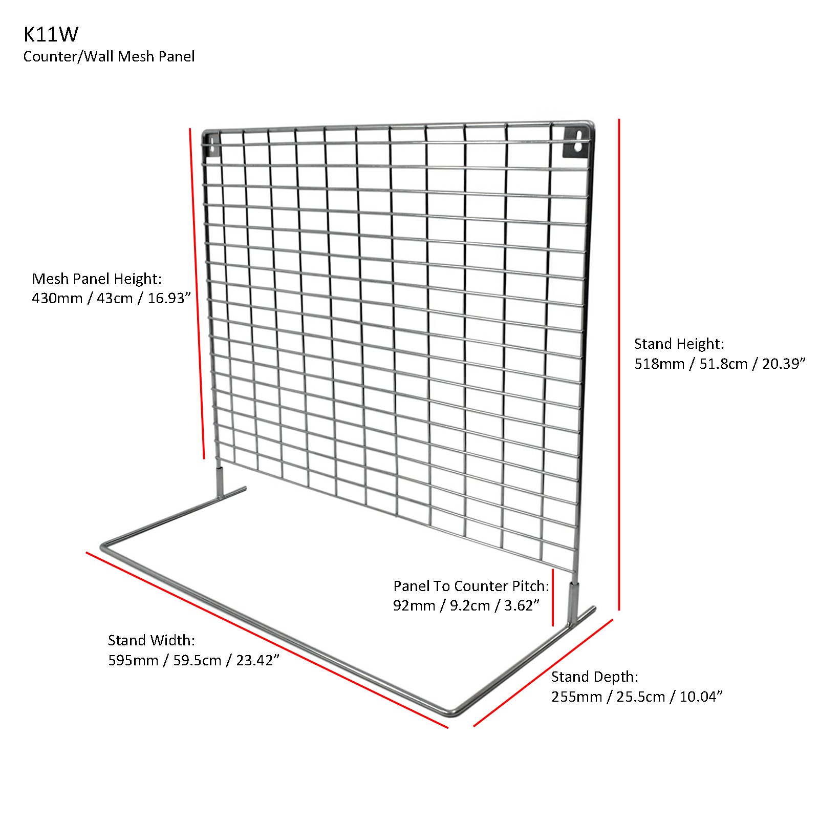 K11W Dimensions