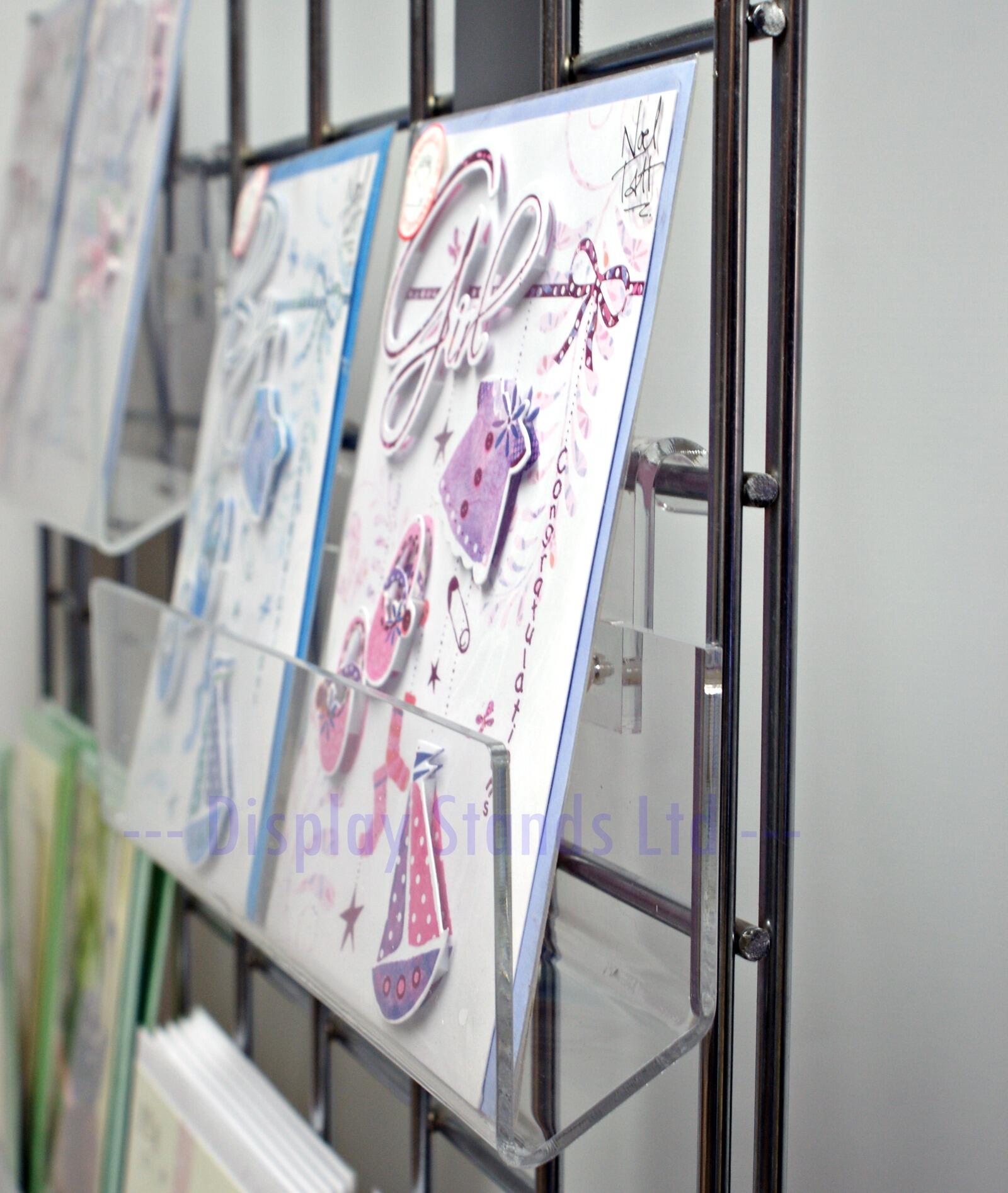 Grid & Mesh Acrylic Angled Shelf Display - Greeting Card, DVD, or Books ...