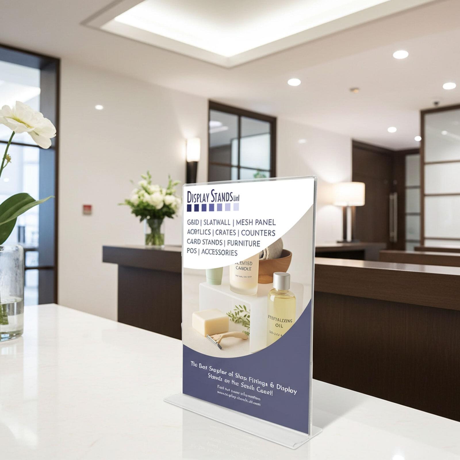 Menu Poster Holder Portrait Display - A4 Counter Display - Double Sided ...