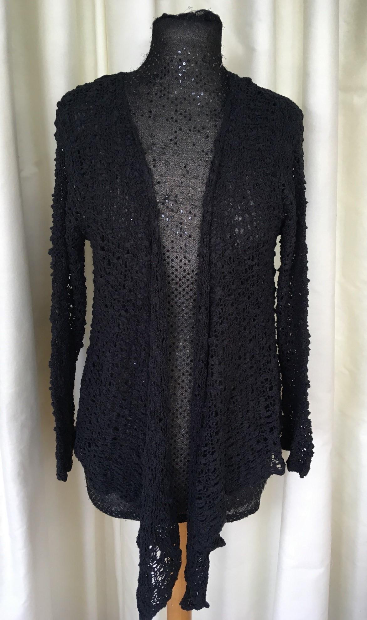 Medium Crochet Cardigan Black