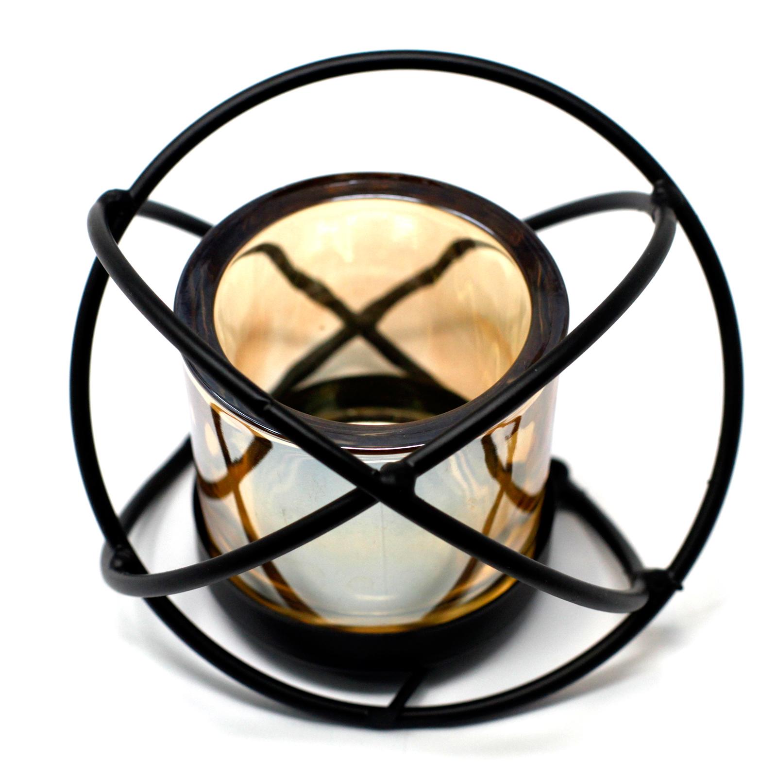 Sphere design centrepiece iron votive candle holder