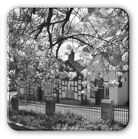 Jubilee Park Views Set of Four Coasters in Black & White
