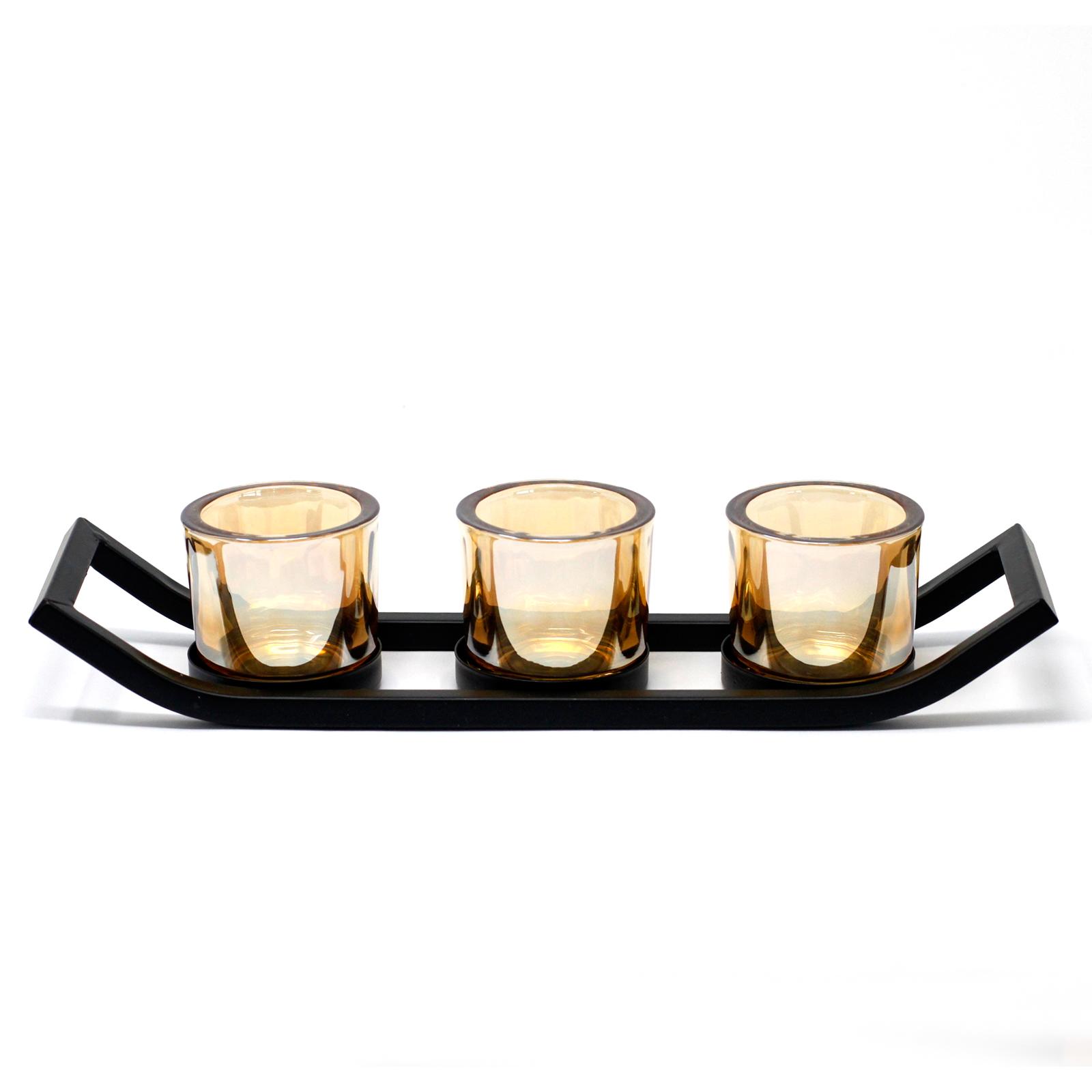3-glass candle holder