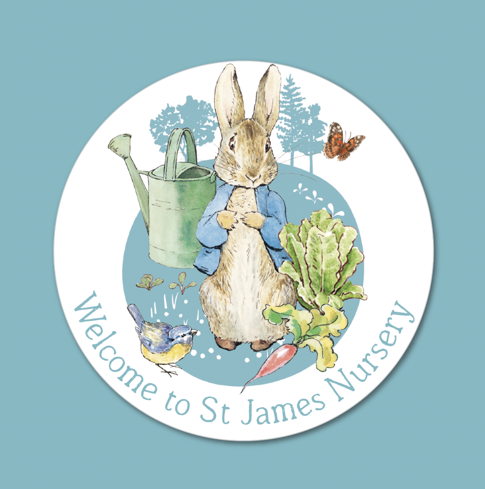 Personalised Beatrix Potter Circular Welcome Sign - Peter Rabbit