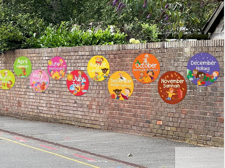 Months Sign Set (Dual Language English & as Gaeilge)
