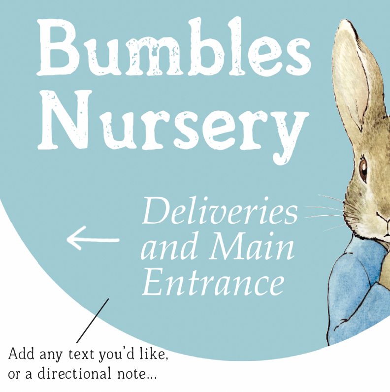 Personalised Peter Rabbit Circular Welcome Sign