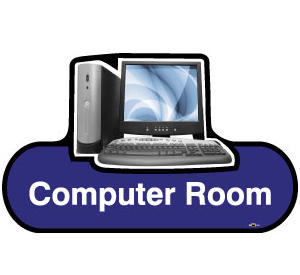 Computer Room Sign inBlue