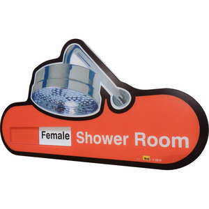 Interchangeable Shower Room Sign - Female