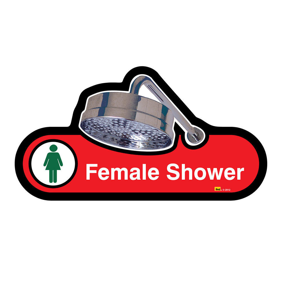 Female Shower Sign in Red