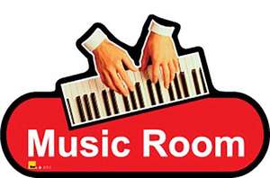 Music Room Sign inRed
