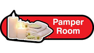 Pamper Room Sign inRed