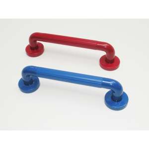 Red & blue grab rails together