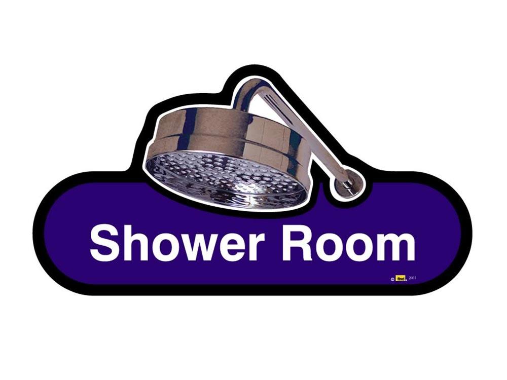 Shower Room Sign inBlue
