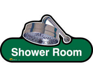 Shower Room Sign inGreen