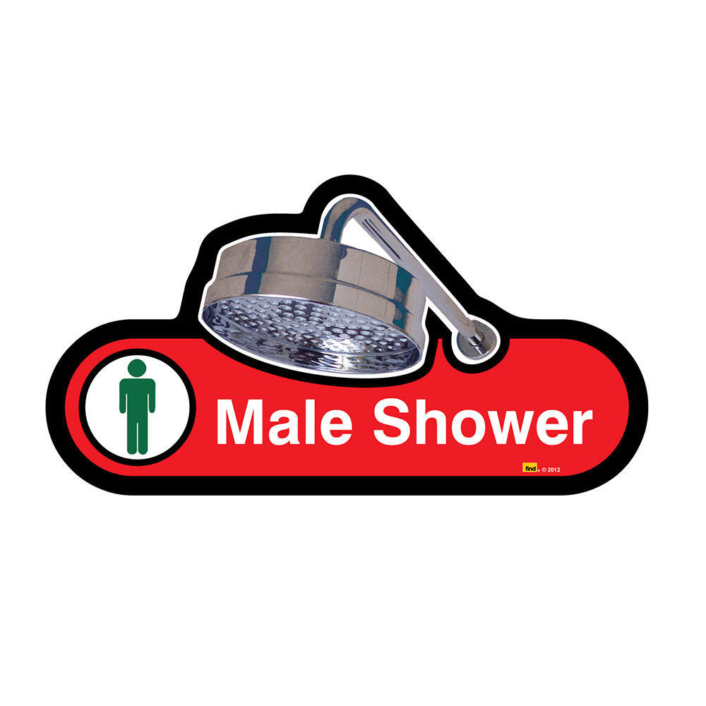 Male Shower Sign in Red