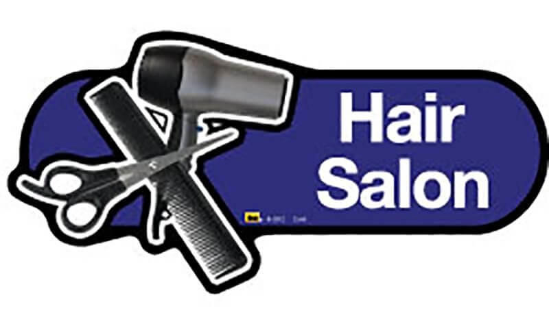 Hair Salon Sign in Blue