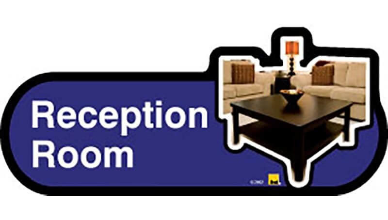 Reception Room Sign inBlue
