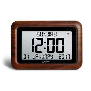 Geemarc VISO10 - Radio Controlled Calendar Clock - Wood Effect