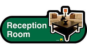 Reception Room Sign inGreen