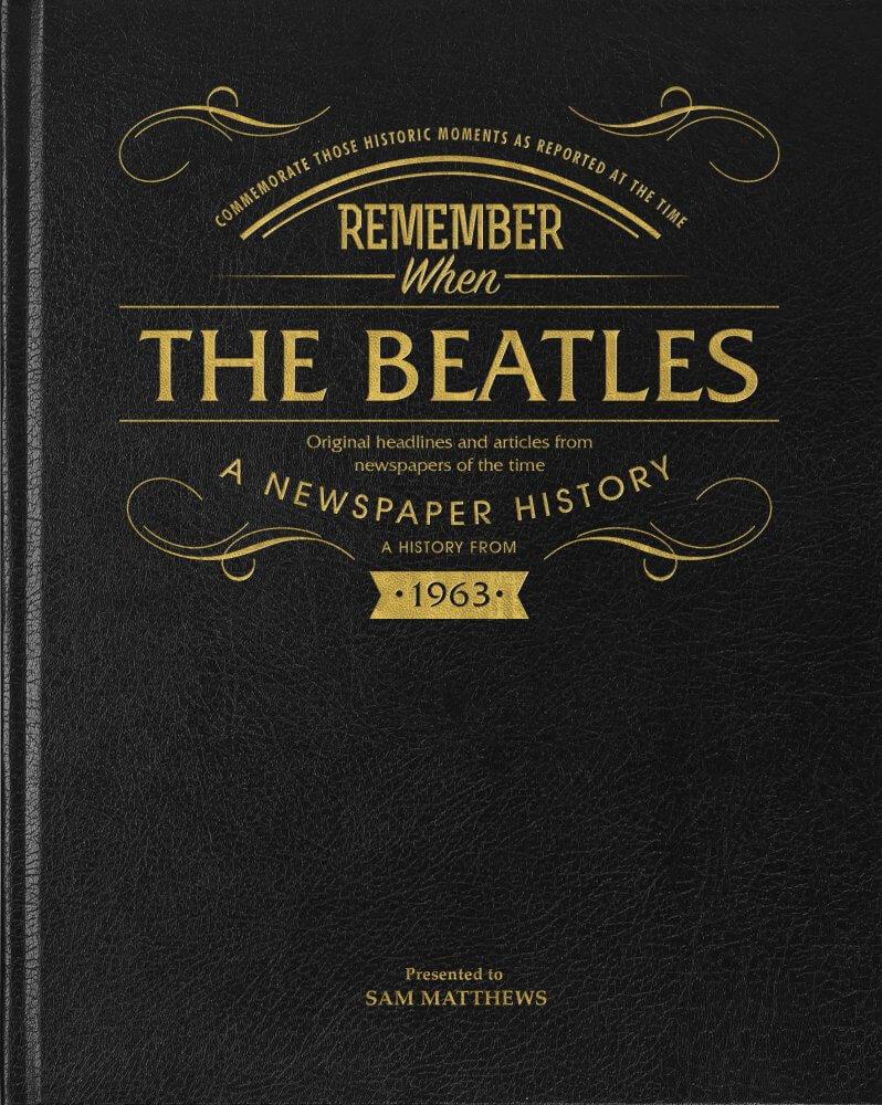 Beatles Newspaper Book - Black Leather Cover