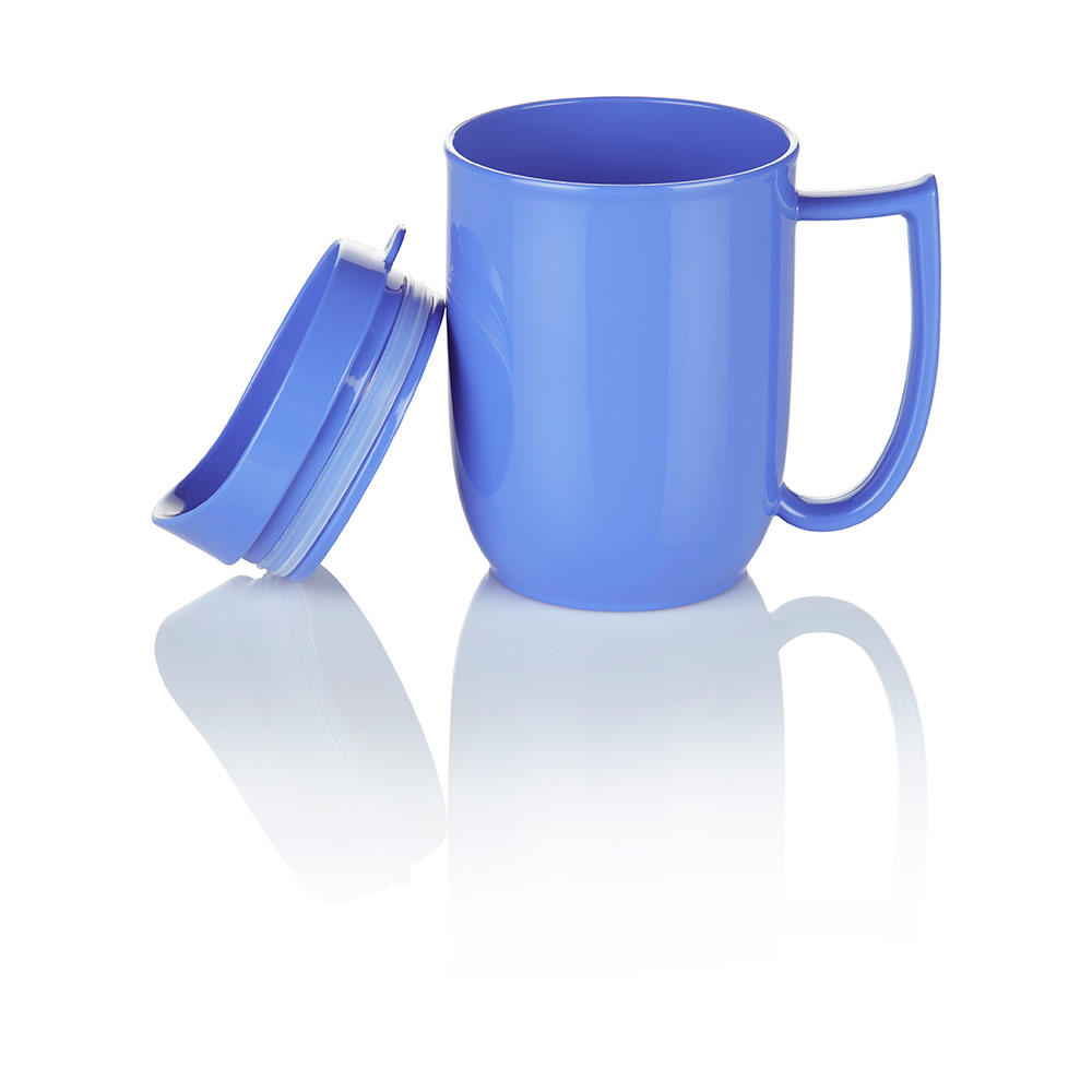 Unbreakable Mug with Feeder Lid & Large Handle for Dementia