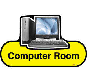 Computer Room Sign inYellow