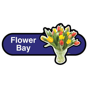 Flower Bay Sign inBlue