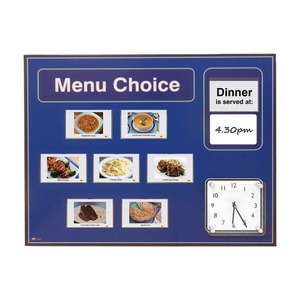 Pictorial Menu Board for Care Homes & NHS in Blue