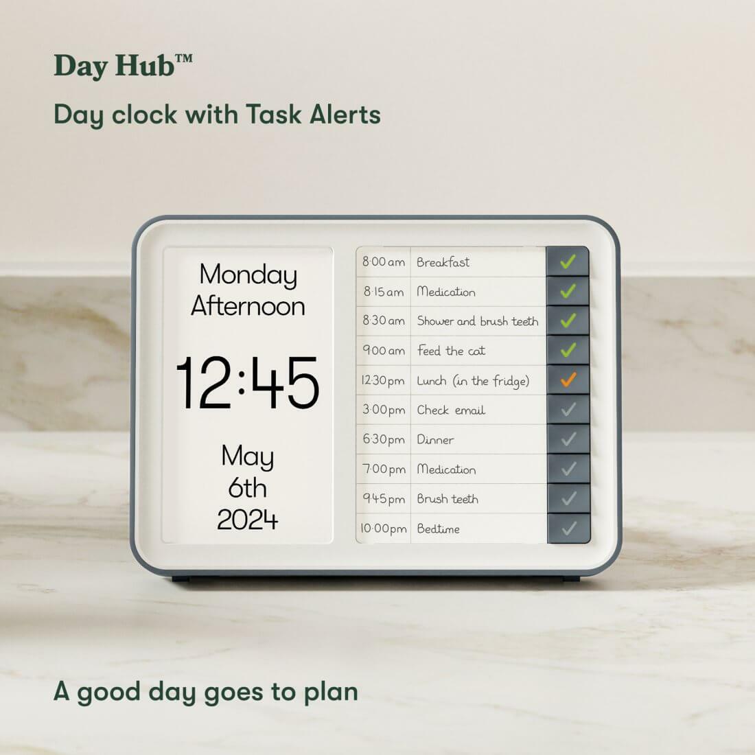 Relish Day Hub - Dementia Reminder Clock with Task Alerts