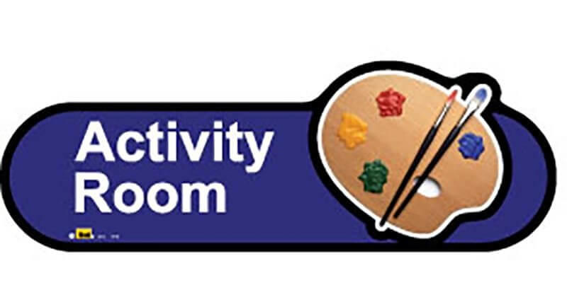 Activity Room Sign in Blue