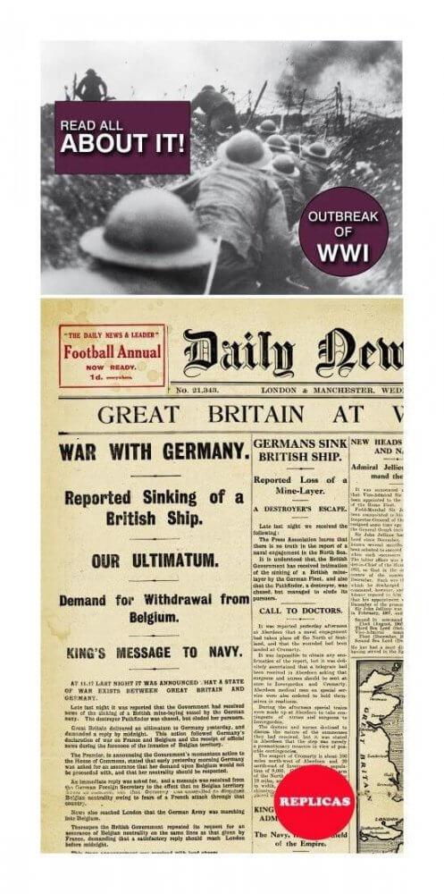 World War 1 Replica Newspaper