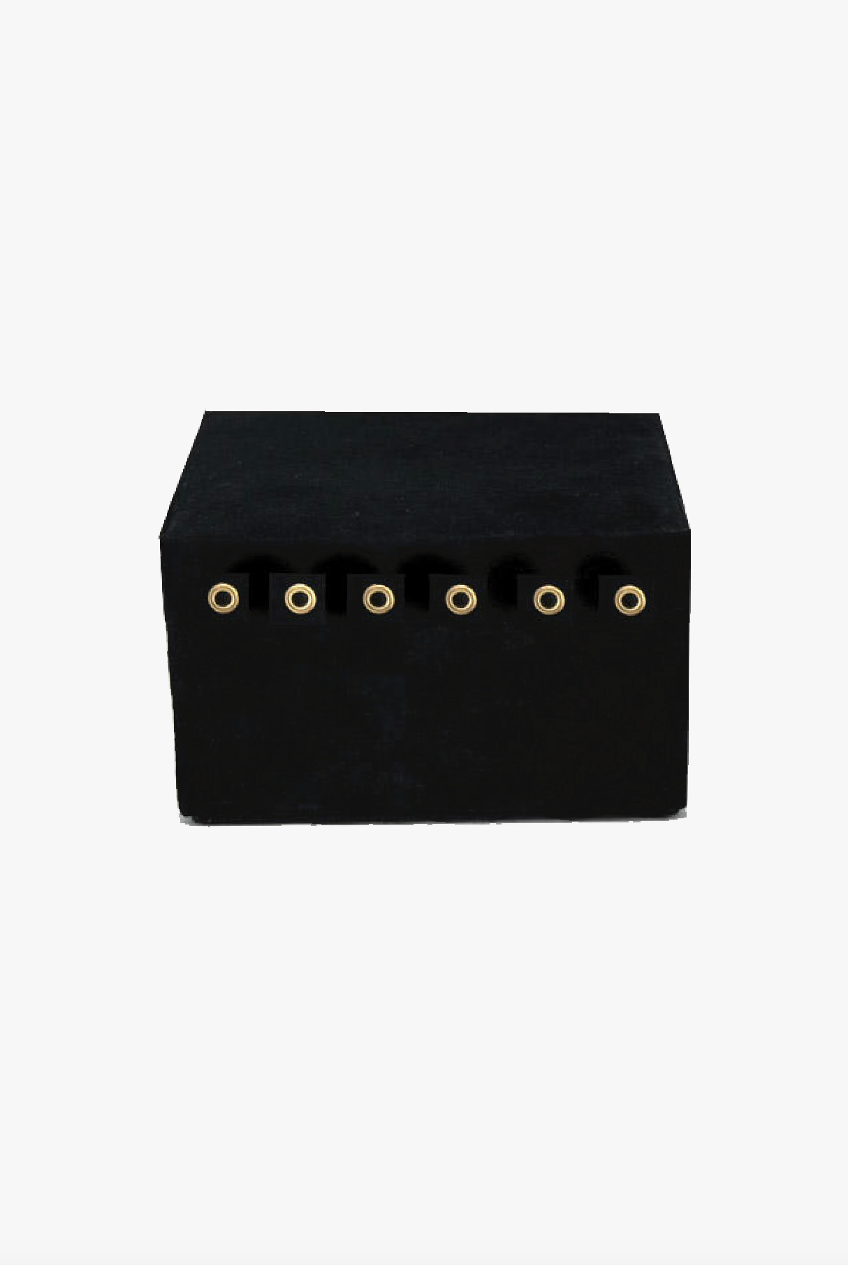 Alexander - black suede box with studded detail www.auralondon.com