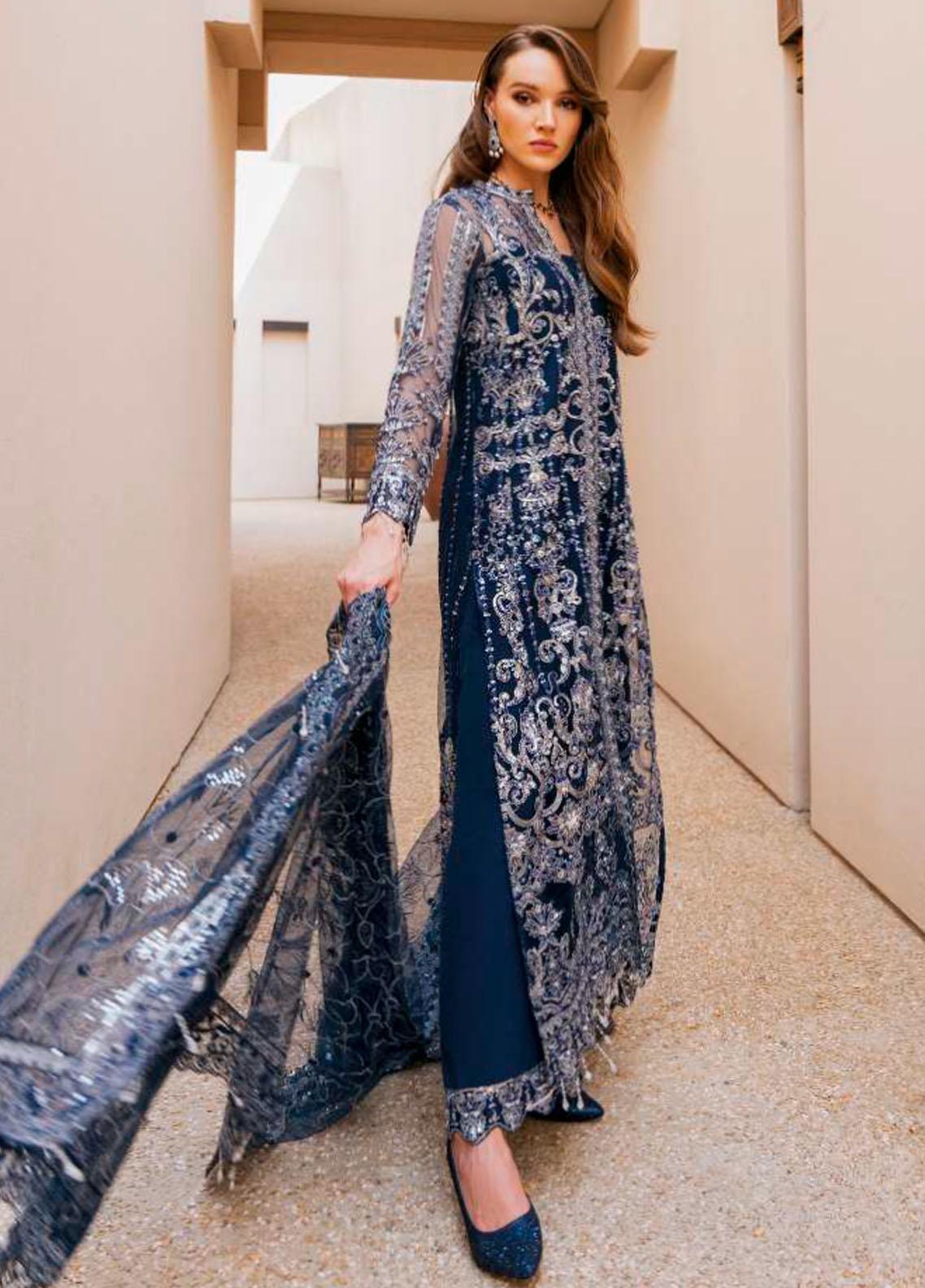 Evara By Elaf Embroidered Net Suits Unstitched 3 Piece EF23EV EEB-08 Rania - Wedding Collection