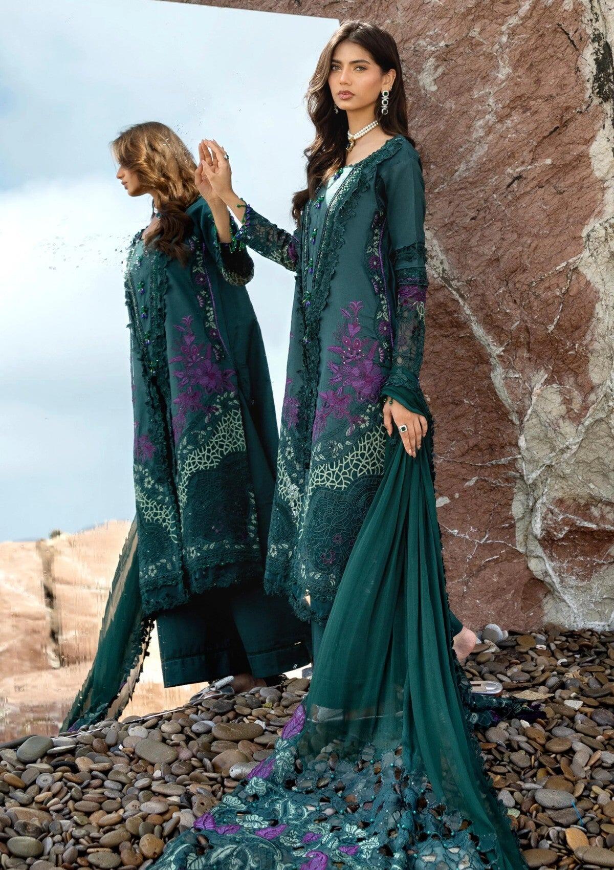 Soma Zinnia by Faiza Saqlain Luxury Lavender Embroidered Lawn