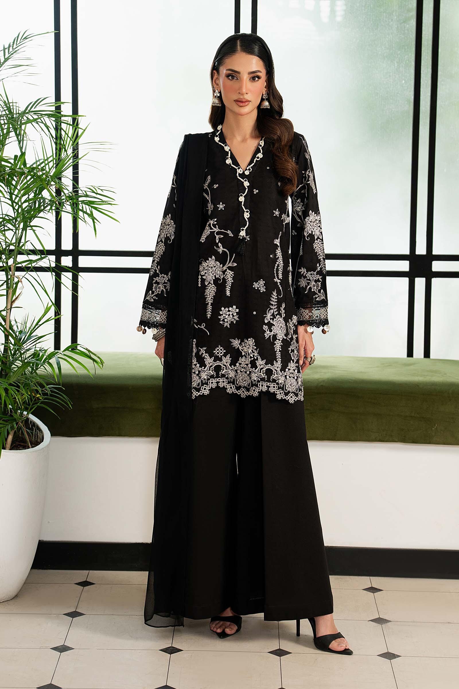 Maria b Luxury Festive Pret DW-EA26-27-Magenta Embroidered Lawn Suits