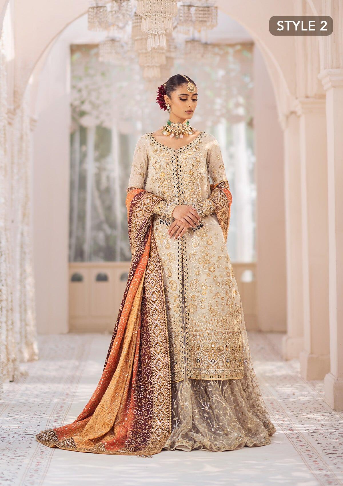 AIK Atelier Embroidered Net Suits Unstitched 3 Piece AIK23WD Look 02 - Wedding Collection main image 1