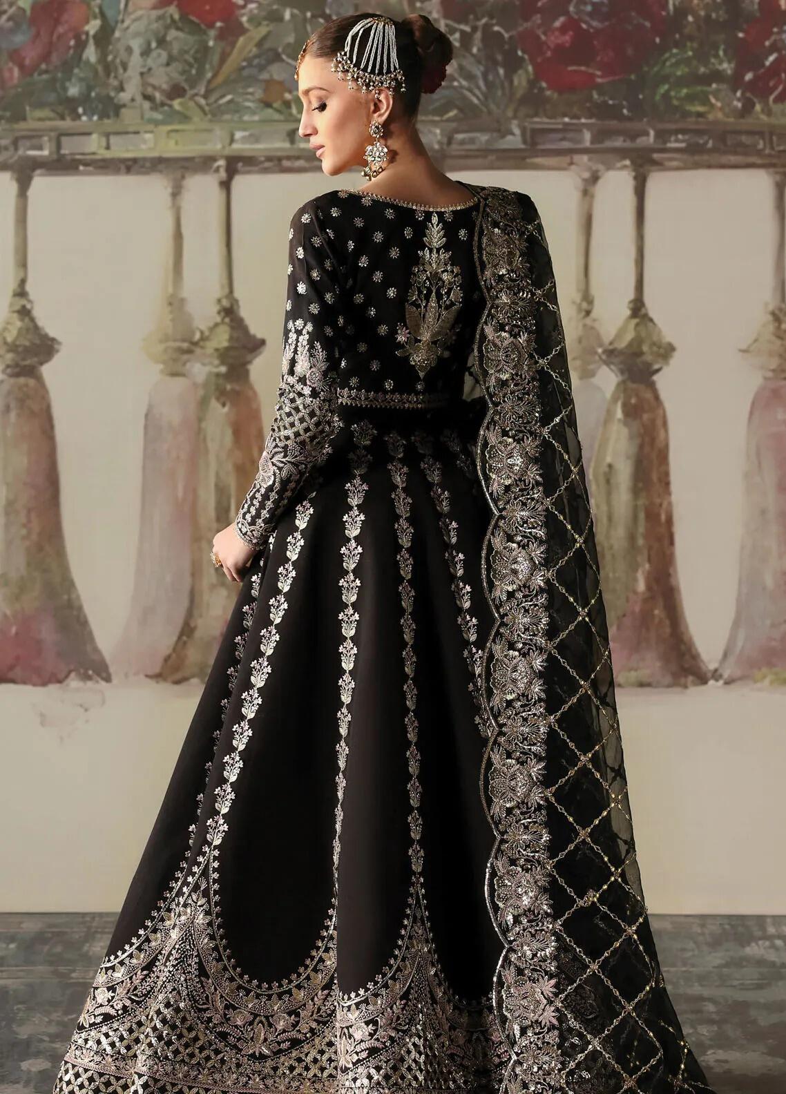 afrozeh black dress Afrozeh Swiss Lawn Black Emb Printed Dress Full Suit – GoodLuck Collections main image 1