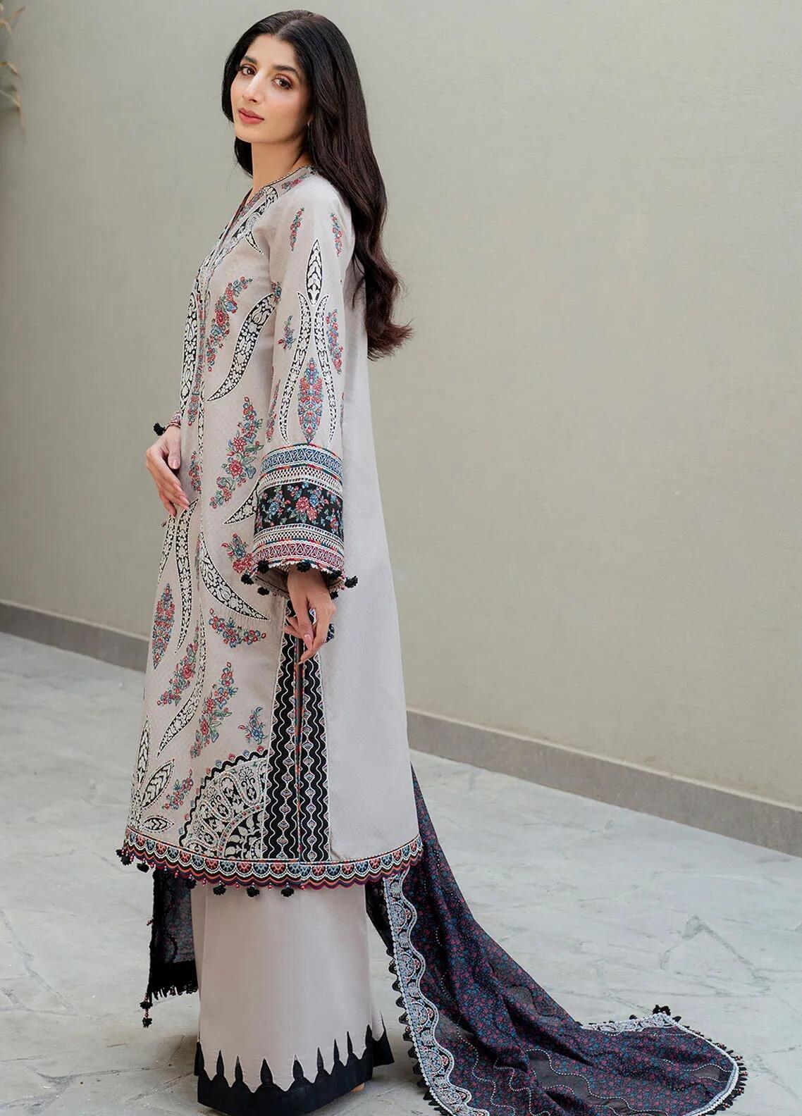 Shahkaar by Jazmin Embroidered Lawn Suits Unstitched 3 Piece JZ25SK SL25-D4 - Summer Collection