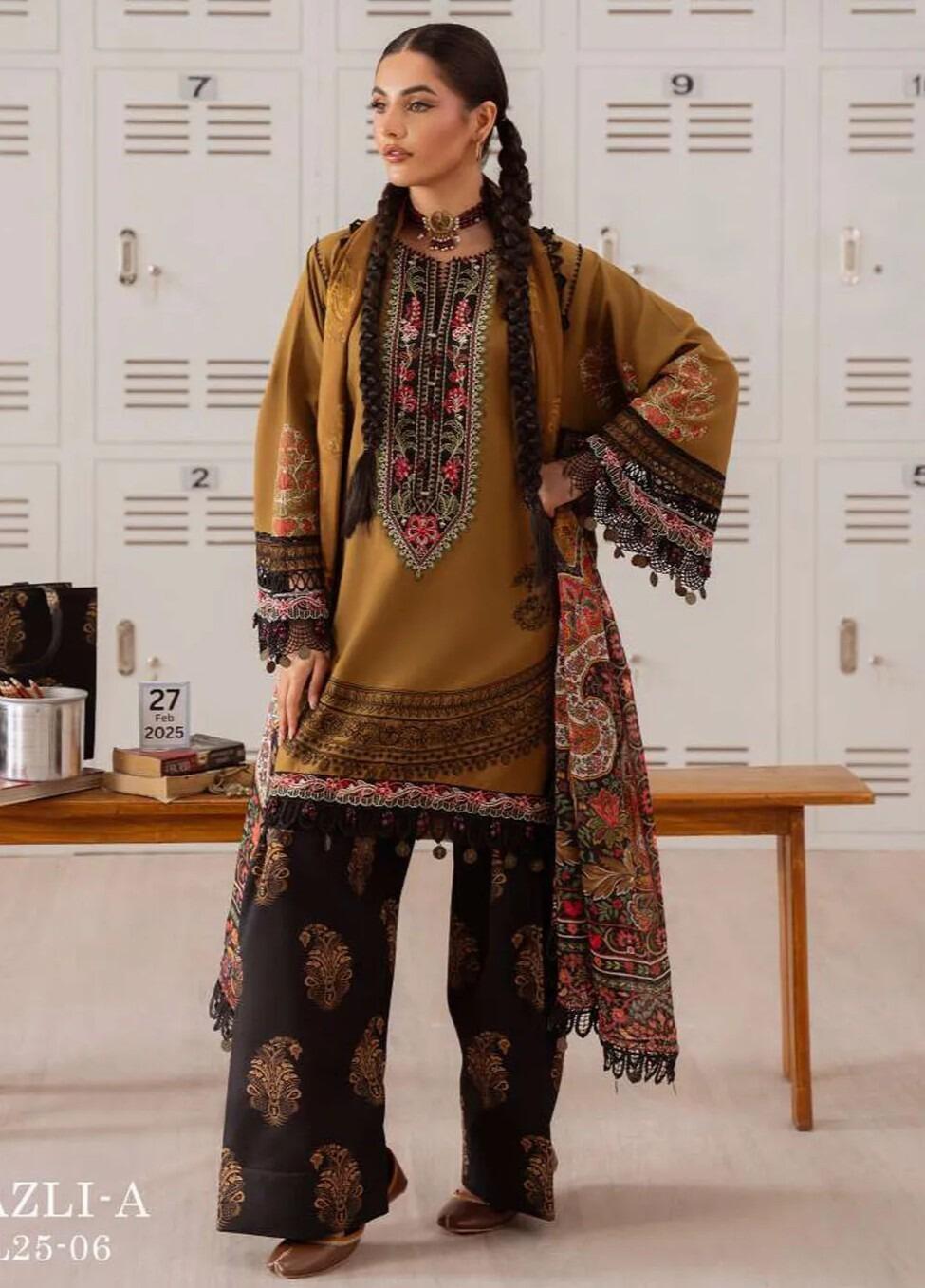 Laanem by Saira Rizwan Unstitched Embroidered Lawn 3 Piece Suit SR26ULL ELOWEN-A - Summer Collection